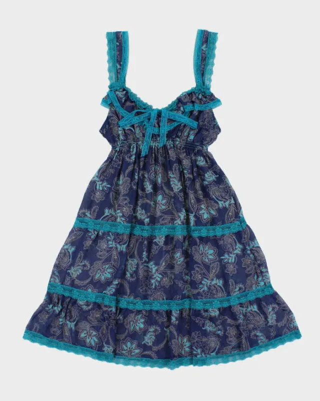 Vintage Y2k 2000s Victoria's Secret Angels Mesh Paisley Pattern Tiered Dress - S made by Rokit