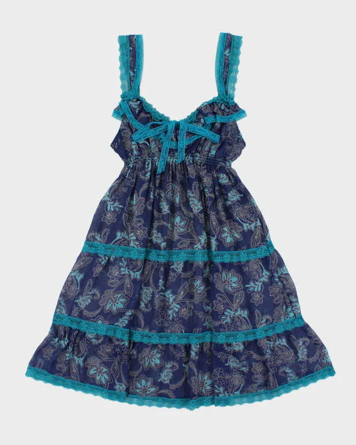 Vintage Y2k 2000s Victoria's Secret Angels Mesh Paisley Pattern Tiered Dress - S sold by Rokit