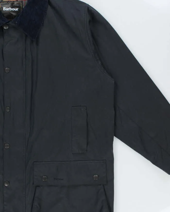 Vintage Barbour Classic Navy Border Tartan Lined Waxed Country Jacket - 3XL sold by Rokit product image thumbnail 3