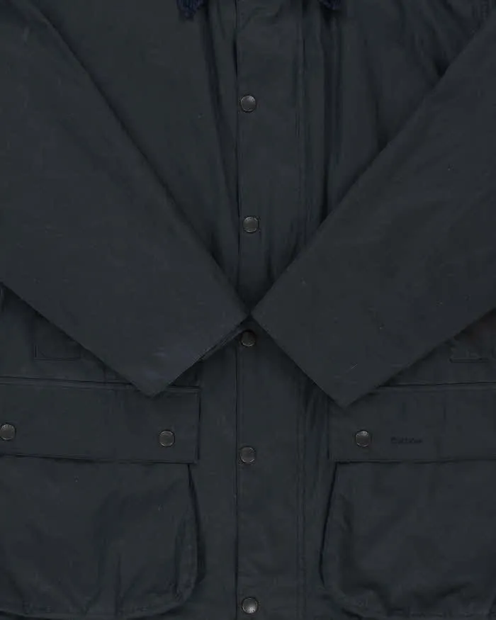 Vintage Barbour Classic Navy Border Tartan Lined Waxed Country Jacket - 3XL sold by Rokit product image thumbnail 5