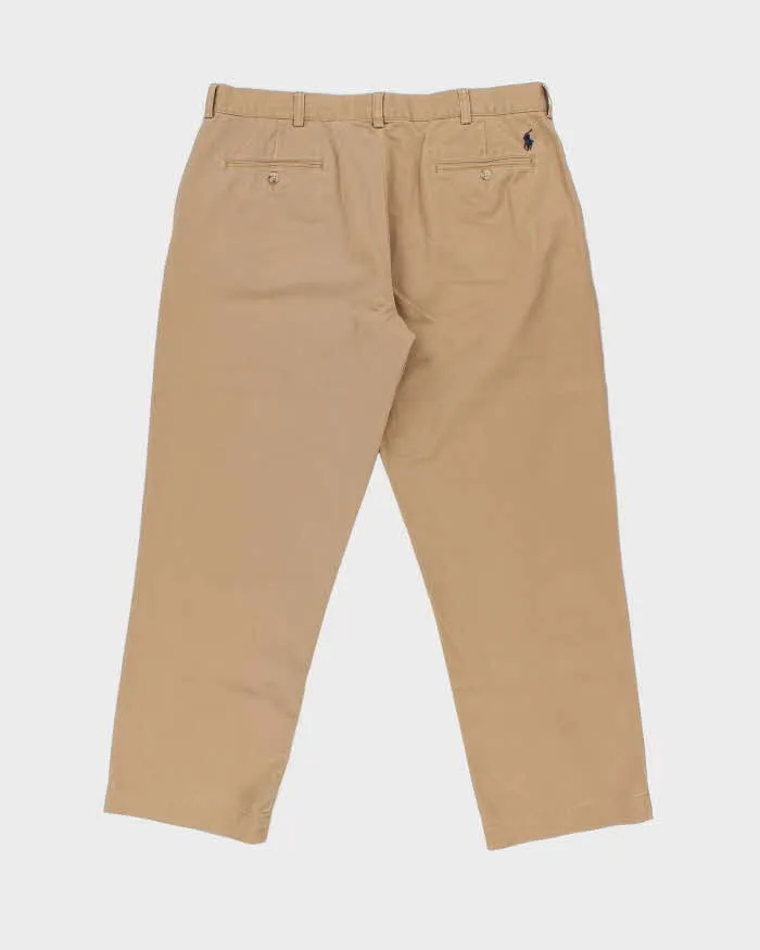 Vintage Y2K 00s Polo Ralph Lauren 'Preston Pant' Tan Relaxed Fit Chino Trousers - W38 L30 sold by Rokit product image thumbnail 2