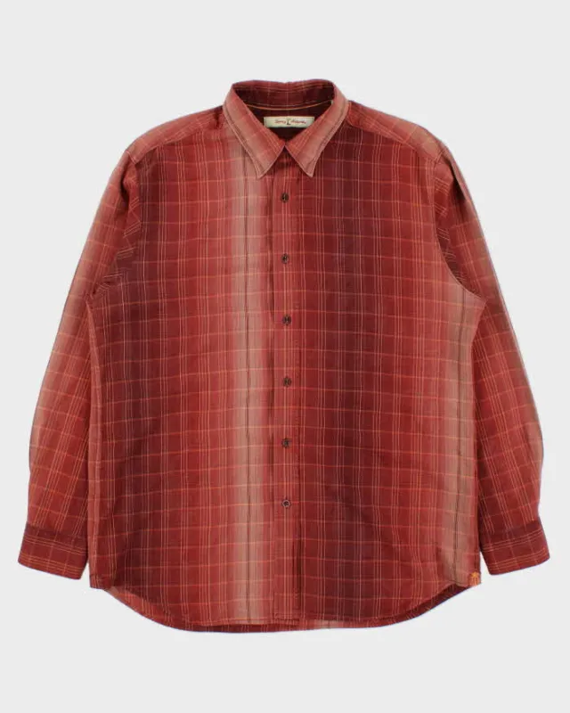 Vintage Y2K 00s Tommy Bahama Silk Gradient Plaid Long Sleeve Shirt - L made by Tommy Bahama