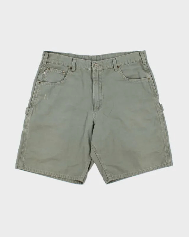 Vintage 2007 Y2K Carhartt B190 LDN Khaki Canvas Loose Fit Carpenter Shorts - W38 made by Carhartt