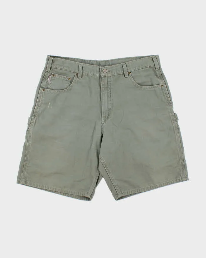 Vintage 2007 Y2K Carhartt B190 LDN Khaki Canvas Loose Fit Carpenter Shorts - W38 sold by Rokit