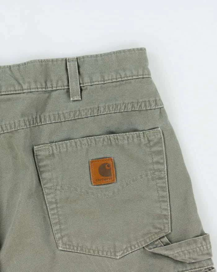 Vintage 2007 Y2K Carhartt B190 LDN Khaki Canvas Loose Fit Carpenter Shorts - W38 sold by Rokit product image thumbnail 4
