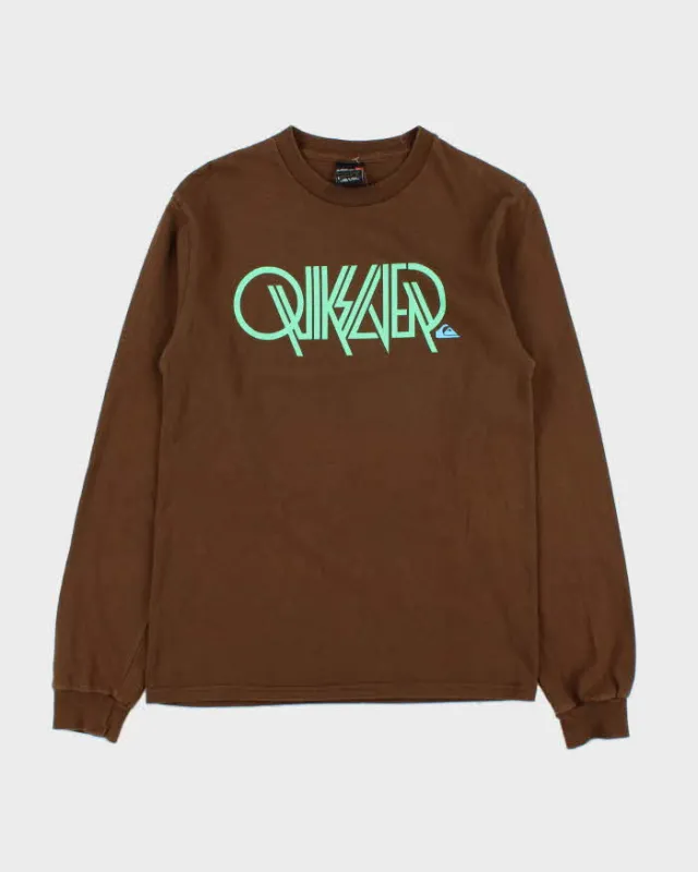 Vintage Y2K 00s Quiksilver Print Logo Long Sleeve Crewneck T-Shirt - S made by Rokit