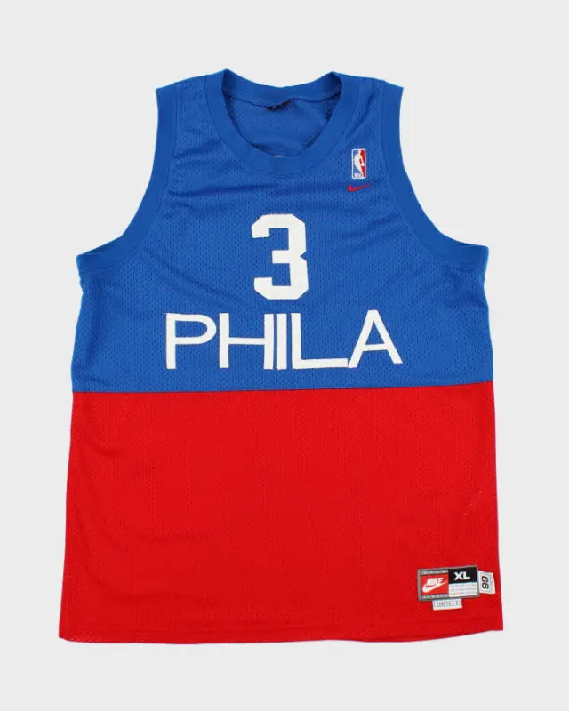 Vintage Y2K 00s Nike Philadelpha 76ers Allen Iverson #3 Rewind '66 Limited Edition NBA Basketball Jersey - XL made by Rokit