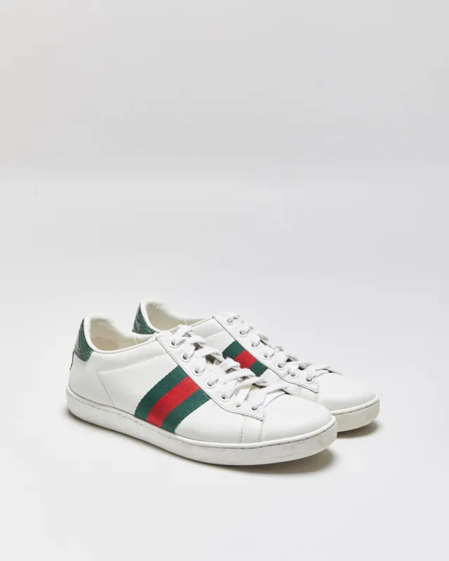 2022 Gucci Ace Women's Croc Web Leather Low Trainers - UK2 made by Gucci
