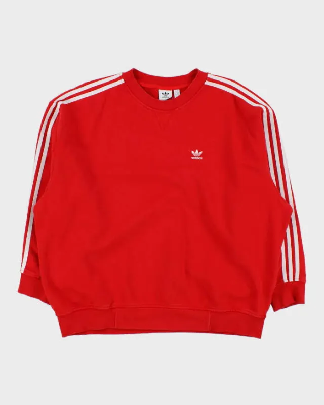 Vintage Adidas Originals Women's 3-Stripes Heavyweight Oversized Crewneck Sweatshirt - S made by Adidas