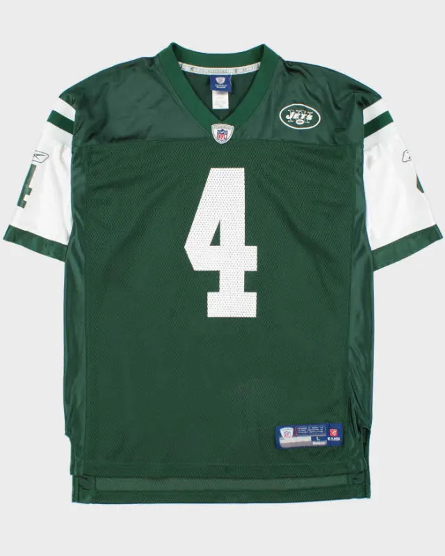 Vintage 2008 Y2K Reebok New York Jets Brett Favre #4 NFL On Field Home Jersey - L made by Rokit