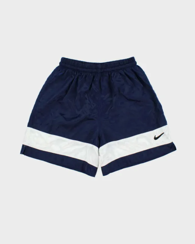 Vintage Y2K 00s Nike Team Satin Shell Striped Relaxed Fit Sports Shorts - M made by Nike