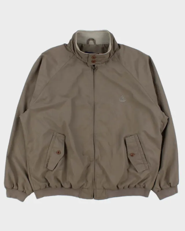 Vintage 1990s Izod Khaki Soft Shell Harrington Jacket - L made by Izod