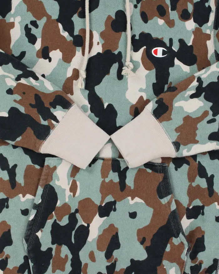Vintage Champion Reverse Weave Woodland Camo Heavyweight Pullover Hoodie - L sold by Rokit product image thumbnail 4