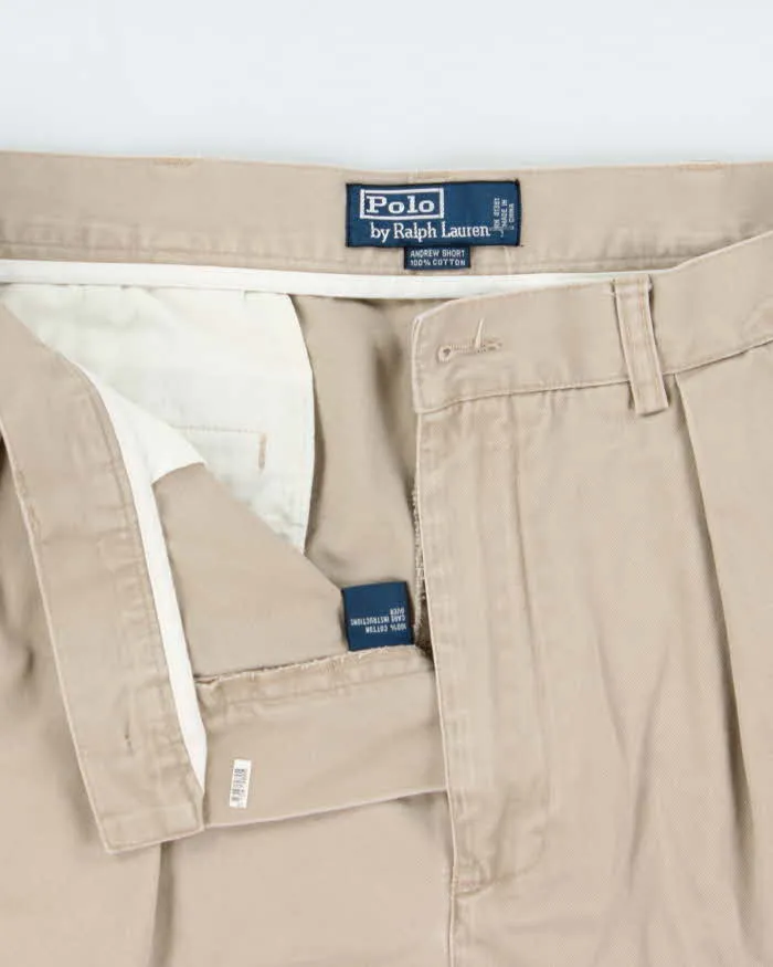 Vintage Y2K 00s Polo Ralph Lauren 'Andrew' Khaki Double Pleated Classic Chino Bermuda Shorts - W34 sold by Rokit product image thumbnail 5