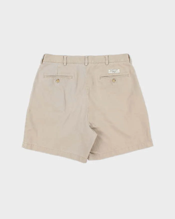 Vintage Y2K 00s Polo Ralph Lauren 'Andrew' Khaki Double Pleated Classic Chino Bermuda Shorts - W34 sold by Rokit product image thumbnail 2