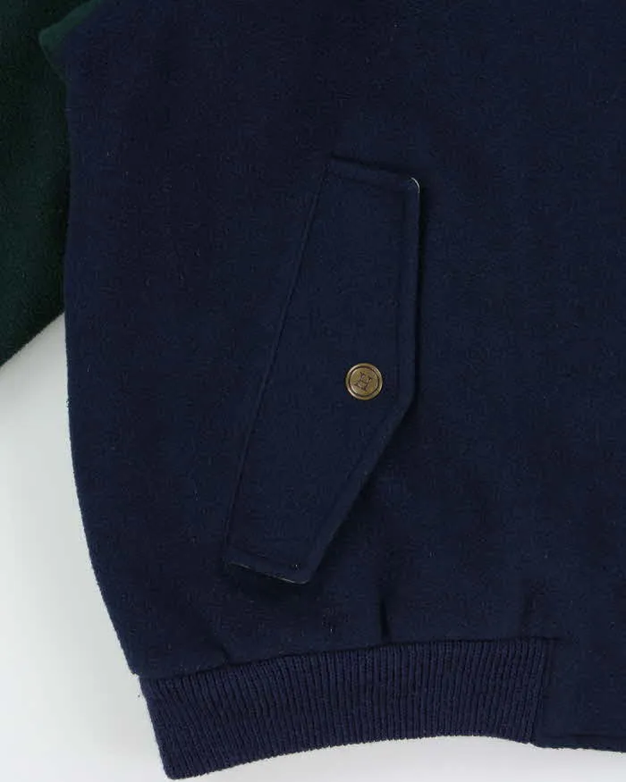 Vintage 1990s Tommy Hilfiger Wool Blend Colour Block Quilt Lined Leather Collar Bomber Jacket - S sold by Rokit product image thumbnail 5