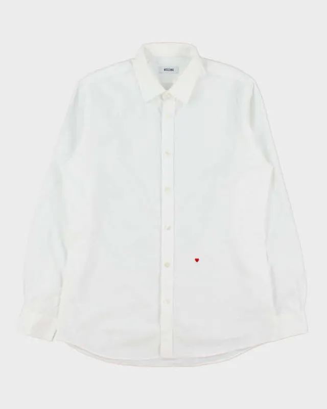 Vintage Y2K 00s Moschino Embroidered Heart Long Sleeve Shirt - L made by Moschino