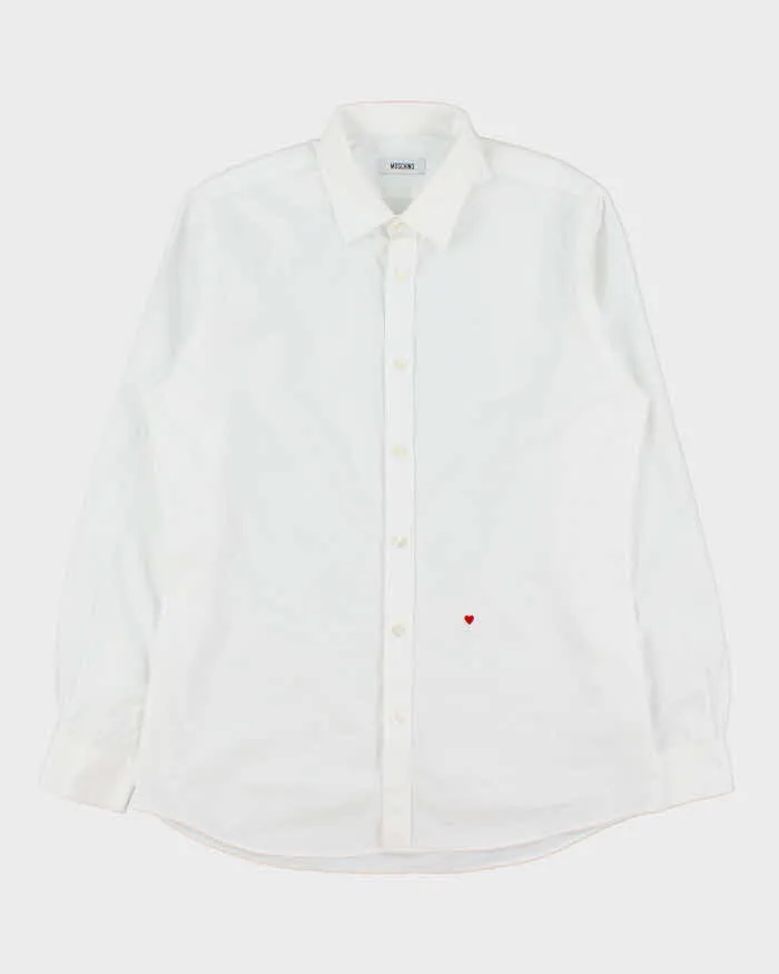 Vintage Y2K 00s Moschino Embroidered Heart Long Sleeve Shirt - L sold by Rokit