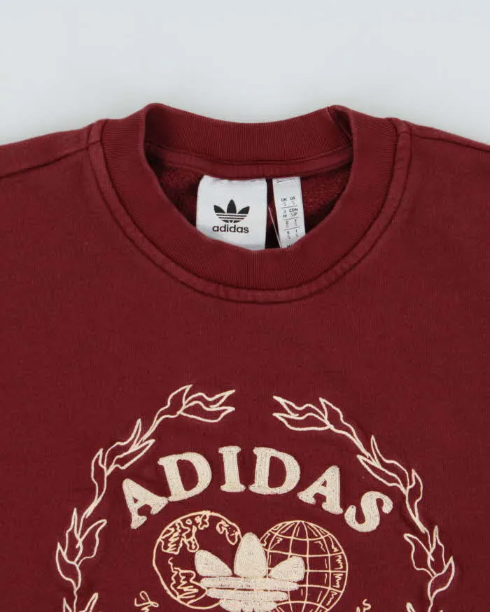 Vintage Adidas Originals Shadow Red Embroidered Collegiate Logo Heavyweight Crewneck Sweatshirt - S sold by Rokit product image thumbnail 5