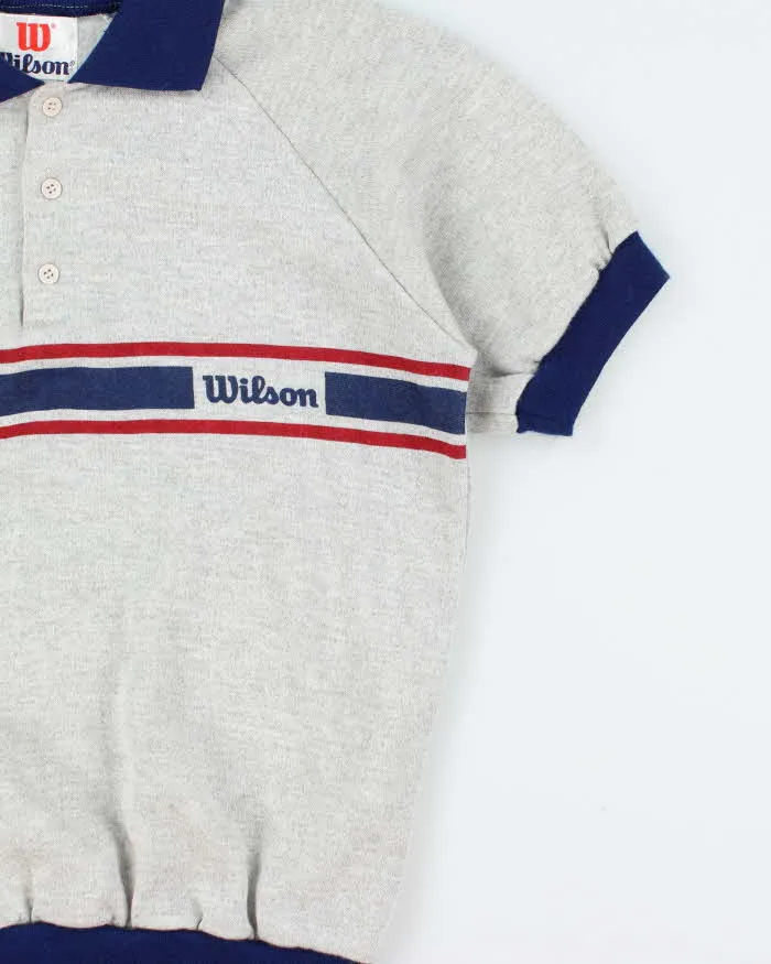Vintage 1970s Wilson Marl Striped Short Sleeve Collared Sweatshirt - M sold by Rokit product image thumbnail 3