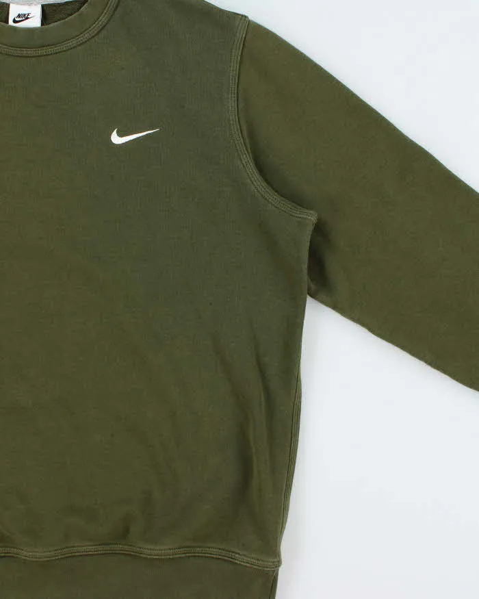 Vintage Nike Khaki Swoosh Heavyweight Crewneck Sweatshirt - L sold by Rokit product image thumbnail 3