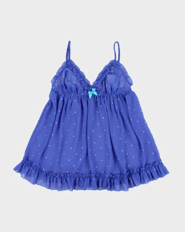 Vintage Y2k 2000s Victoria's Secret Mesh Embroidered Polka Dot Cami Top - L made by Victoria's Secret