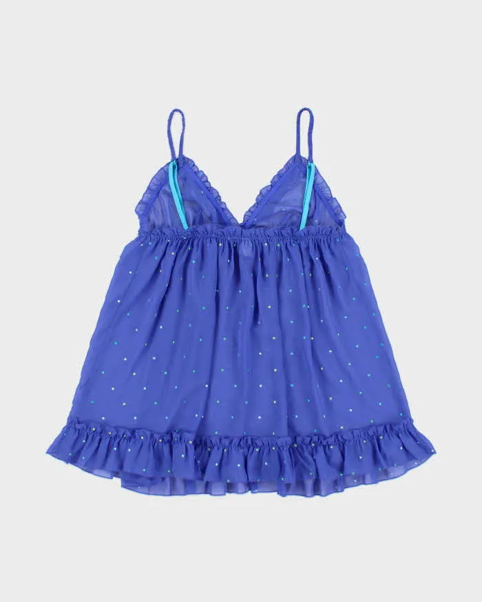 Vintage Y2k 2000s Victoria's Secret Mesh Embroidered Polka Dot Cami Top - L sold by Rokit product image thumbnail 2