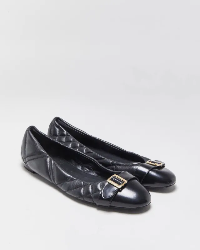 Vintage Burberry Quilted Leather Ballet Flats - UK8 made by Burberry