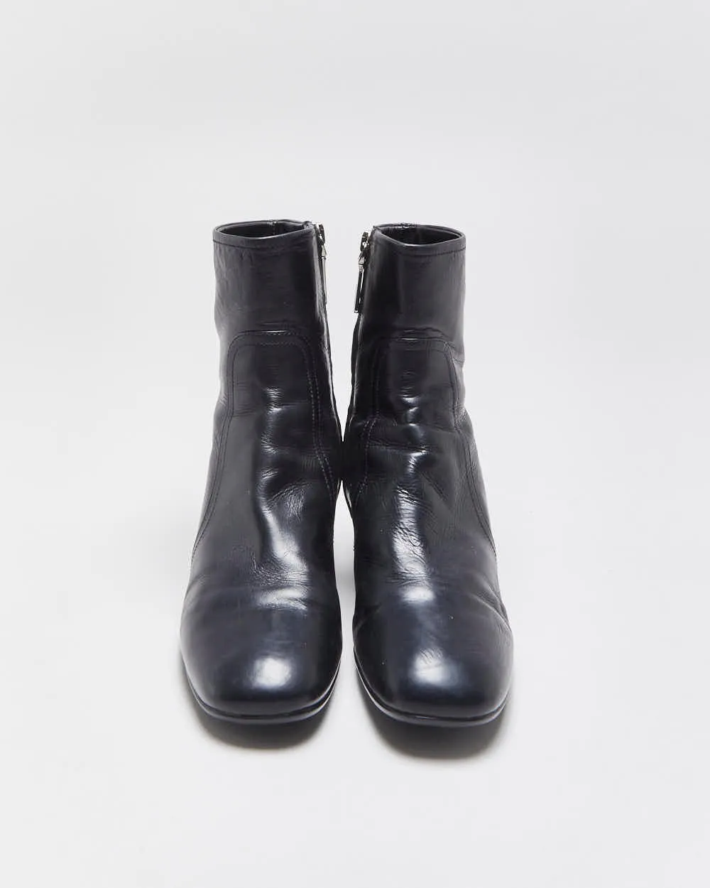 Vintage Y2K 00s Prada Women's Leather Low Heel Ankle Boots - UK3.5 sold by Rokit product image thumbnail 3