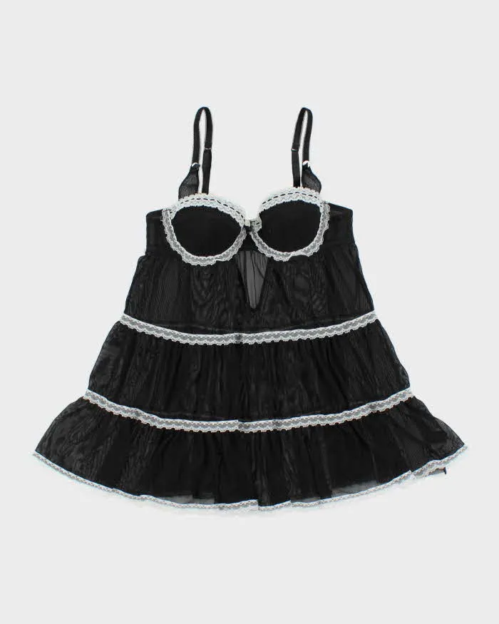 Vintage Y2k 2000s La Senza Tiered Mesh Cami Top - S sold by Rokit