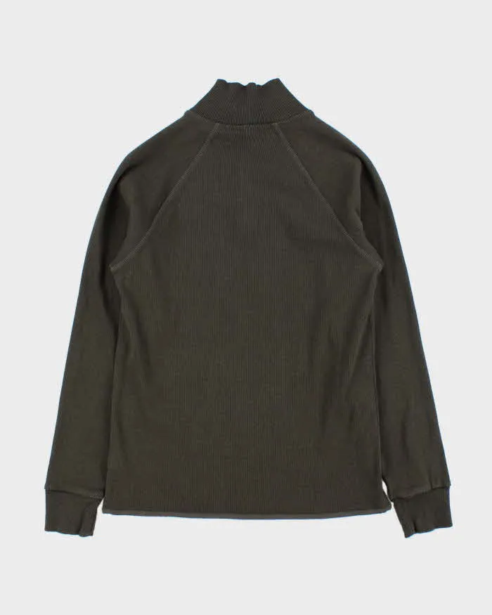 Vintage G-Star Raw Khaki Ribbed Sustainable Heavyweight Cotton Quarter-Zip Sweatshirt - L sold by Rokit product image thumbnail 2