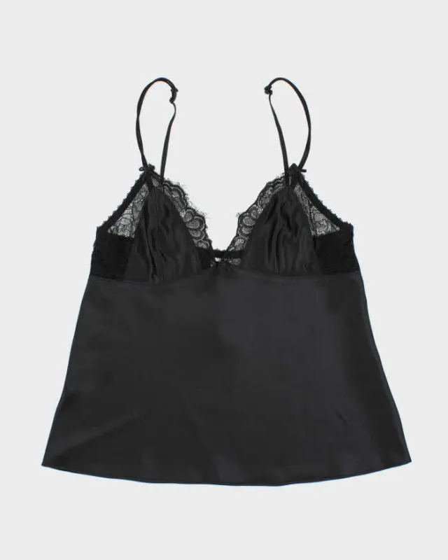 Vintage 1990s Silk & Satin Lace Detail Cami - S made by Rokit