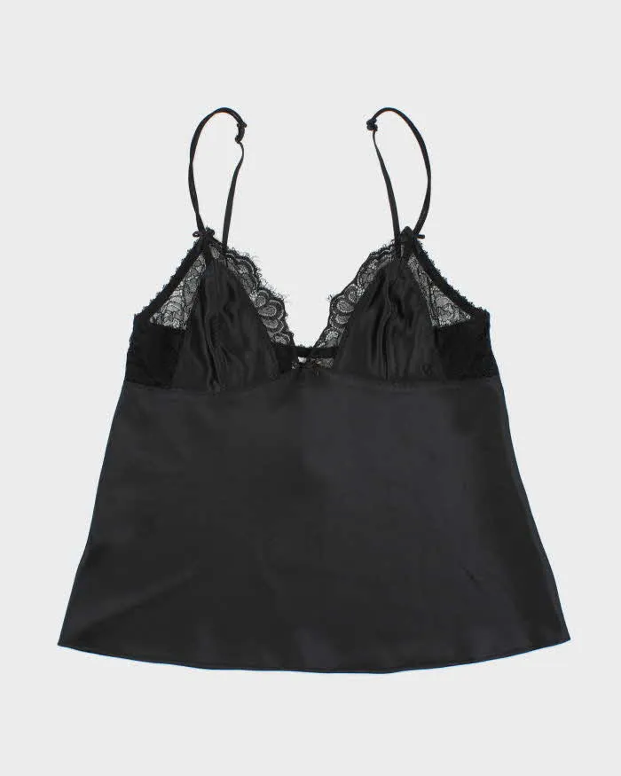 Vintage 1990s Silk & Satin Lace Detail Cami - S sold by Rokit