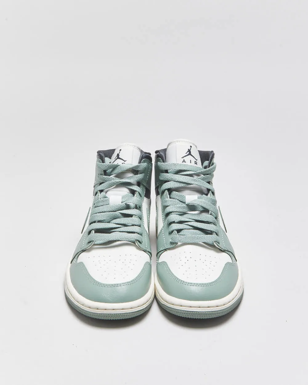DS 2023 Nike Air Jordan 1 Mid 'Jade Smoke ' Women's Leather Trainers - UK4 sold by Rokit product image thumbnail 3