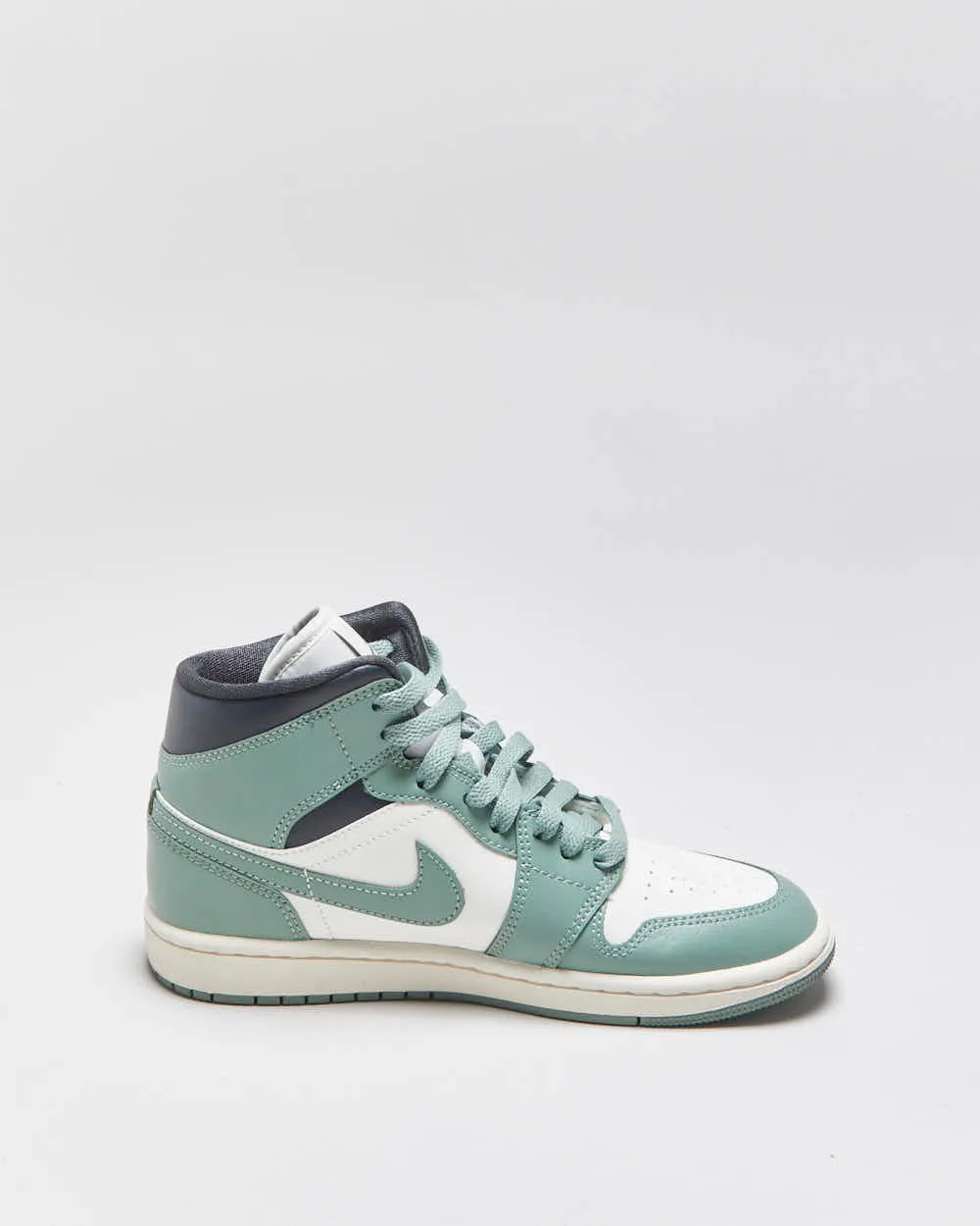 DS 2023 Nike Air Jordan 1 Mid 'Jade Smoke ' Women's Leather Trainers - UK4 sold by Rokit product image thumbnail 2