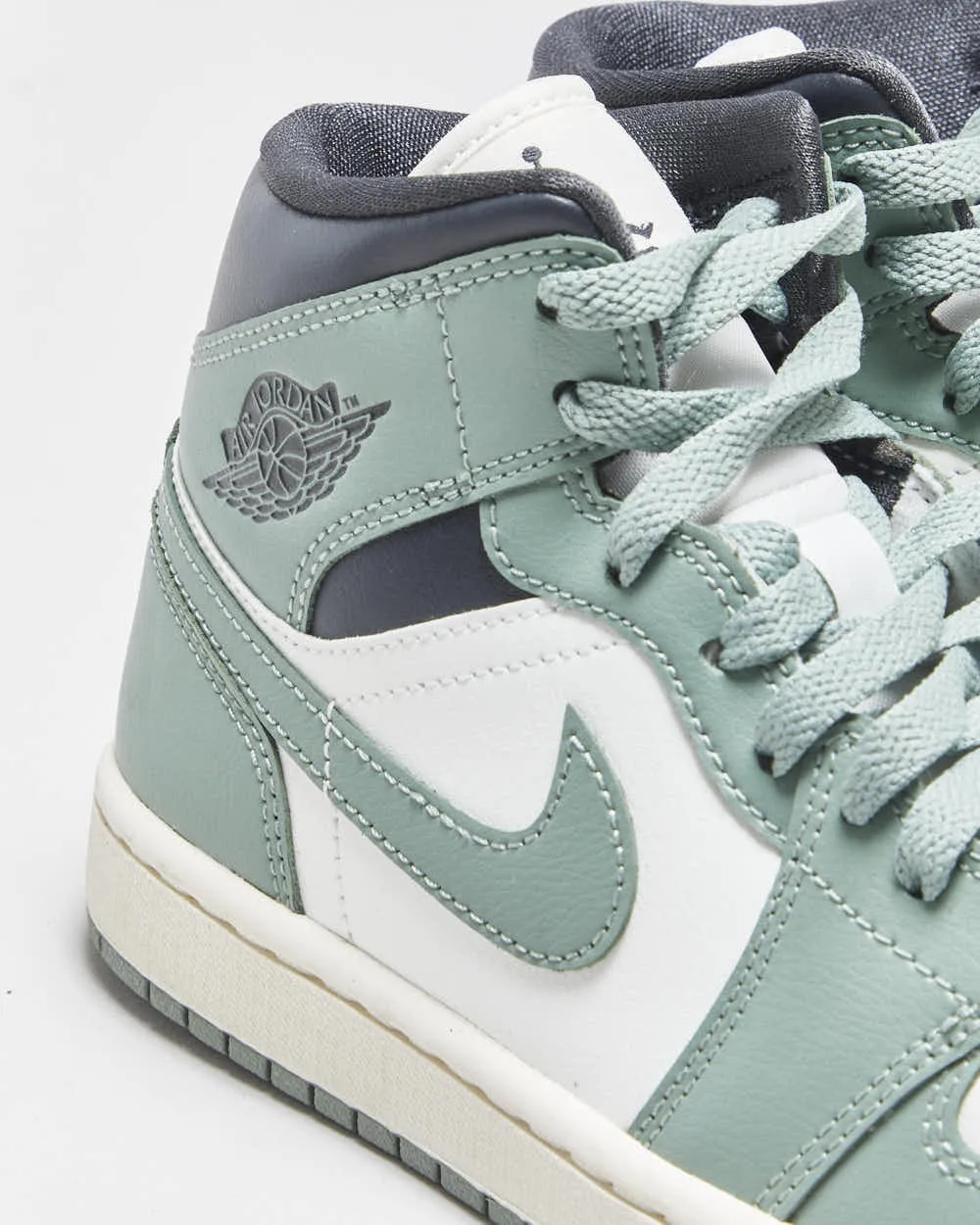 DS 2023 Nike Air Jordan 1 Mid 'Jade Smoke ' Women's Leather Trainers - UK4 sold by Rokit product image thumbnail 5