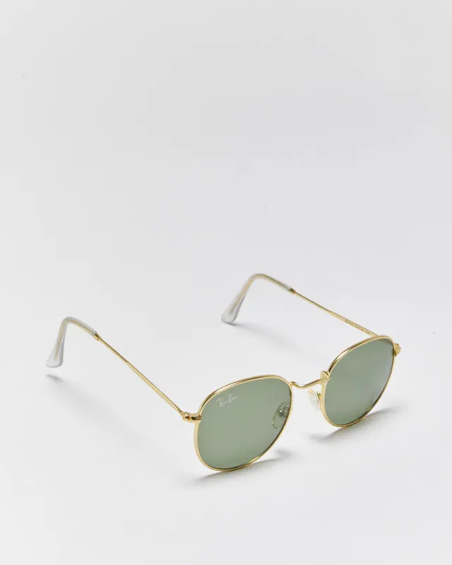 Vintage Ray-Ban Round Metal Arista Gold Sunglasses made by Ray-Ban