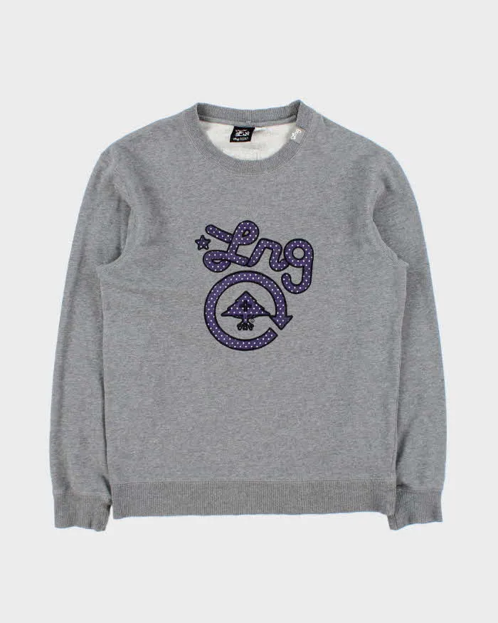 Vintage Y2K 00s LRG Clothing Equipment Marl Grey Embroidered Crewneck Sweatshirt - S sold by Rokit