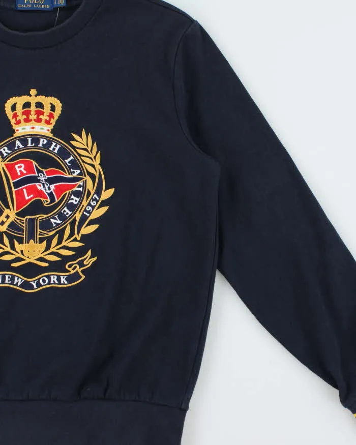 Vintage Polo Ralph Lauren New York Navy Patch Embroidered Heavyweight Crewneck Sweatshirt - S sold by Rokit product image thumbnail 3