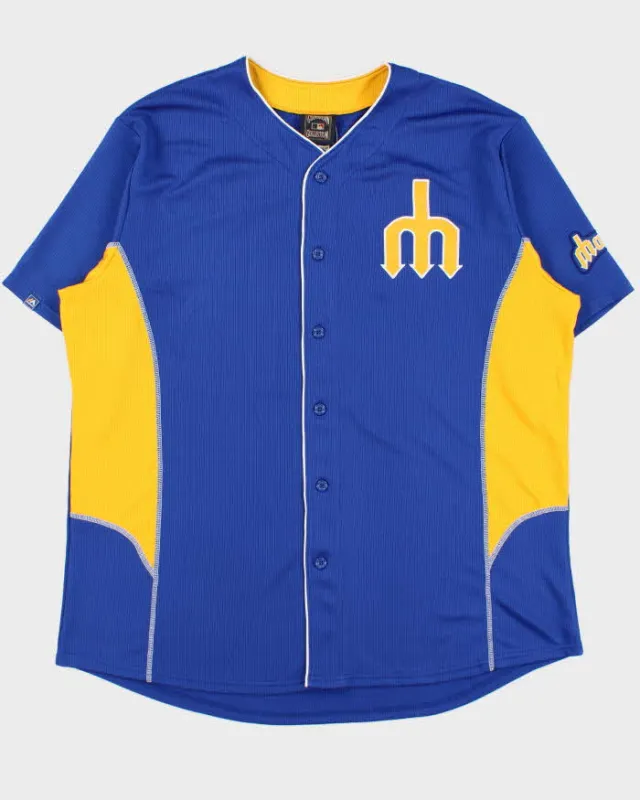 Vintage Cooperstown Collection x Majestic 1980s Seattle Mariners Martinez #11 MLB Throwback Baseball Jersey - XXL made by Majestic