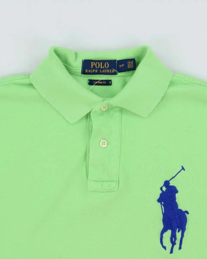Vintage Polo Ralph Lauren Lime Neon Green Big Pony Custom Fit Short Sleeve Polo Shirt - S sold by Rokit product image thumbnail 5