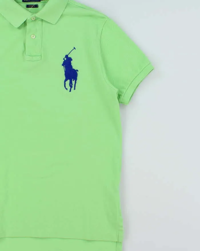 Vintage Polo Ralph Lauren Lime Neon Green Big Pony Custom Fit Short Sleeve Polo Shirt - S sold by Rokit product image thumbnail 3