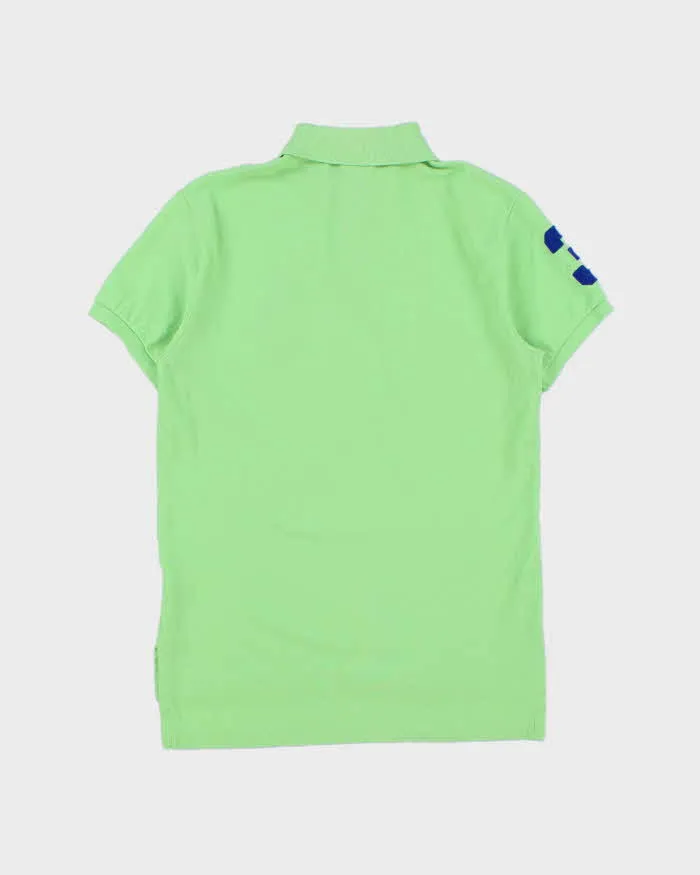 Vintage Polo Ralph Lauren Lime Neon Green Big Pony Custom Fit Short Sleeve Polo Shirt - S sold by Rokit product image thumbnail 2