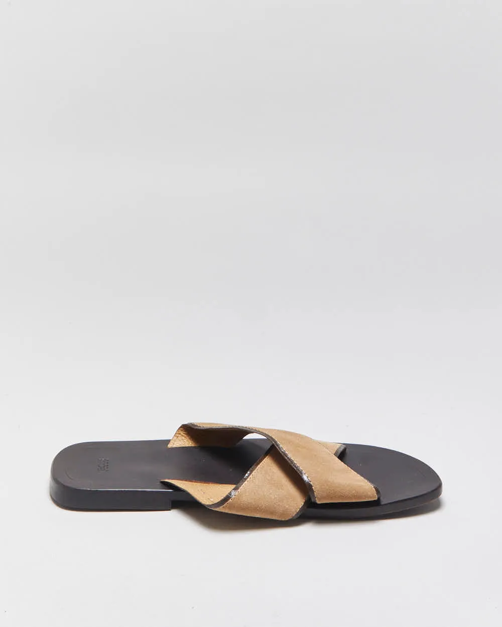 Vintage Hugo Boss Tan Suede Cross-Over Slip On Sandals - UK8 sold by Rokit product image thumbnail 2