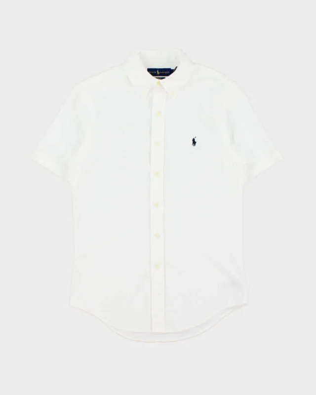 Vintage Ralph Lauren Slim Fit Seersucker Short Sleeve Shirt - S made by Ralph Lauren