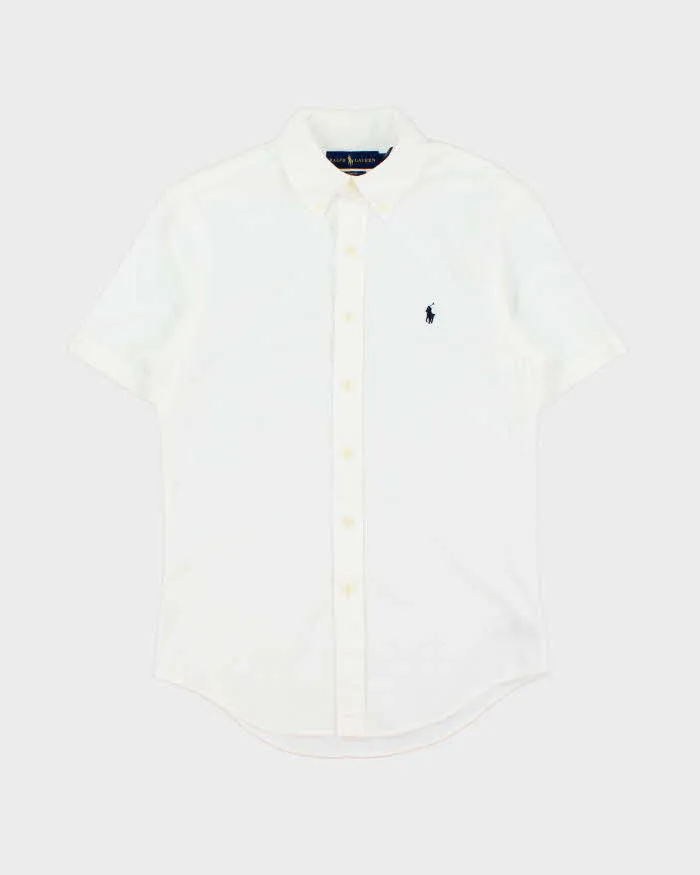 Vintage Ralph Lauren Slim Fit Seersucker Short Sleeve Shirt - S sold by Rokit
