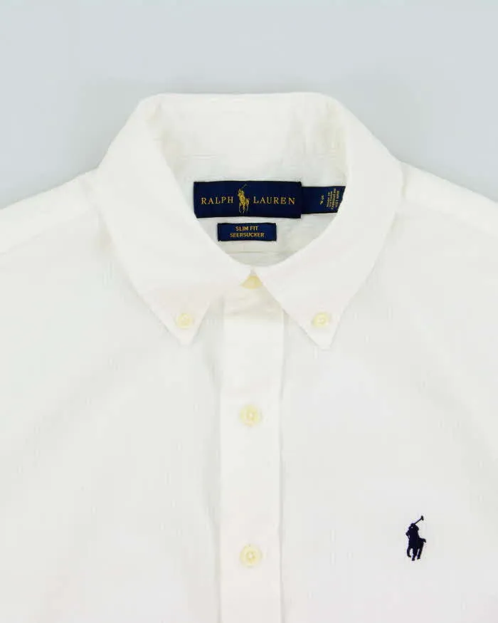 Vintage Ralph Lauren Slim Fit Seersucker Short Sleeve Shirt - S sold by Rokit product image thumbnail 5