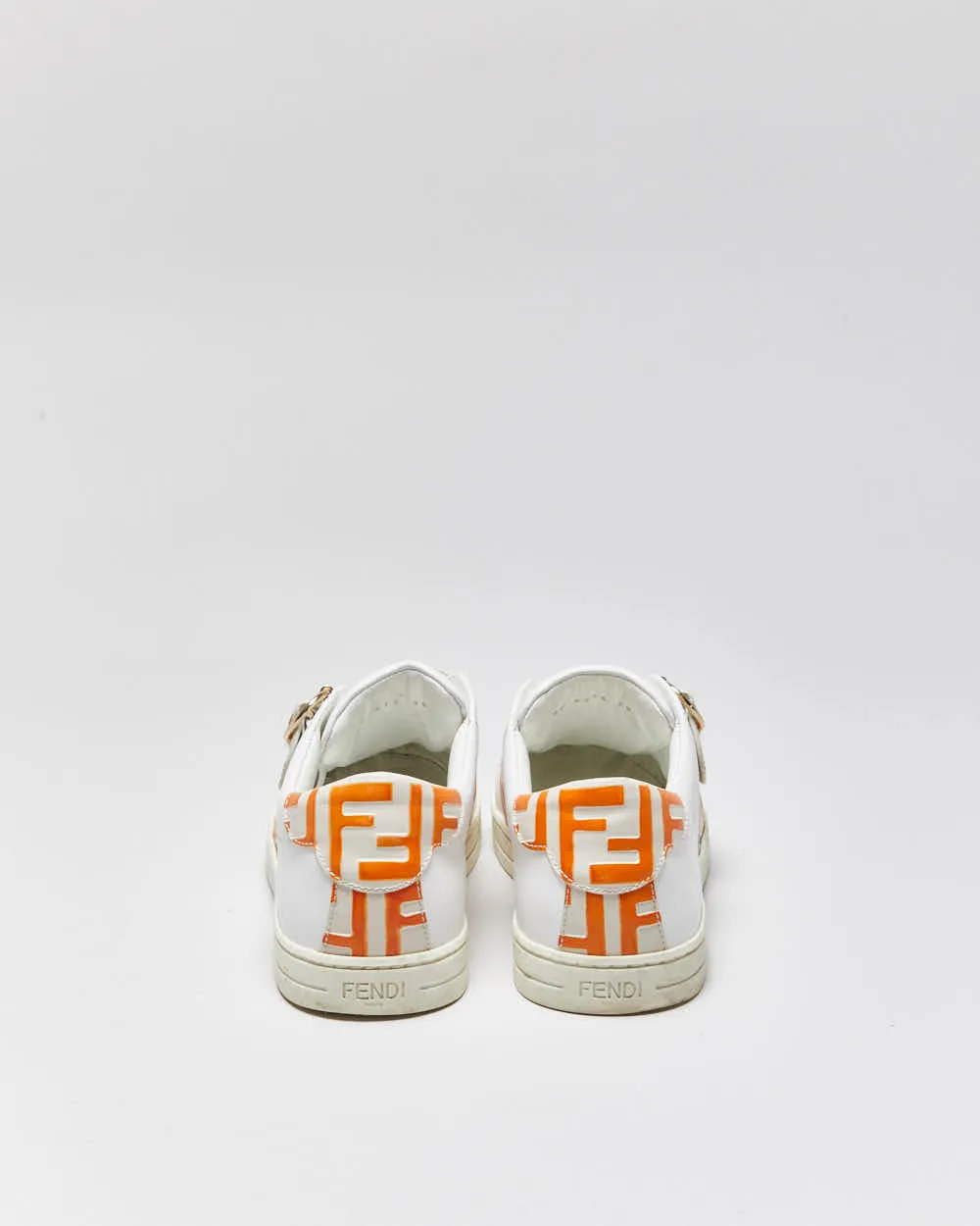 2022 Fendi Signature FF Monogram Strap Buckle Leather Women's Low Top Trainers - UK5.5 sold by Rokit product image thumbnail 4