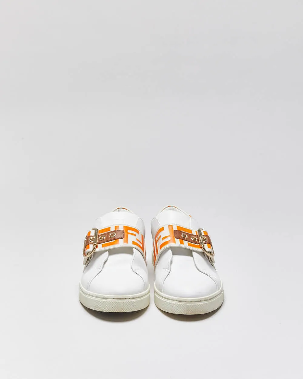 2022 Fendi Signature FF Monogram Strap Buckle Leather Women's Low Top Trainers - UK5.5 sold by Rokit product image thumbnail 3