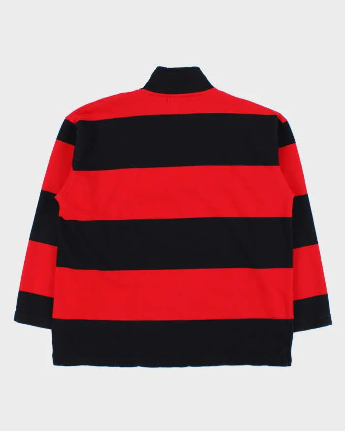 Vintage Y2K 00s Lauren Ralph Lauren Women's Striped Heavyweight Quarter-Zip Sweatshirt - L sold by Rokit product image thumbnail 2
